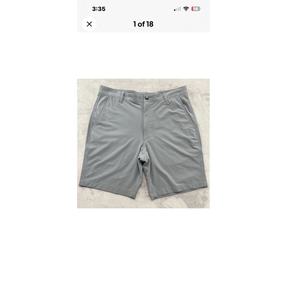 Footjoy FJ Mens Golf Shorts Grey W34 Polyester Spandex‎ Performance Flat Front